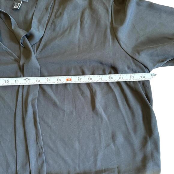 New Look Black Tie Neck Blouse – Size 16 - Picture 7 of 9